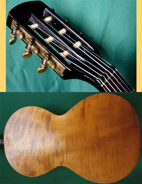 Early Musical Instruments, antique Romantic Guitar by Anonymous 1830s