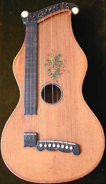 Early Musical Instruments, antique Romantic Cittern by Alois Suter dated 1869