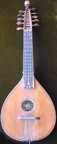 Early Musical Instruments, antique Halszither, Neck Cittern by Zaugg