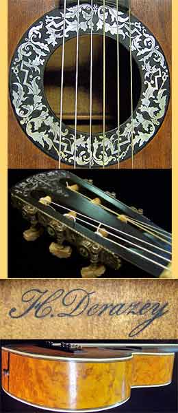 Early Musical Instruments part of the Bruderlin Collection, antique Romantic Guitar by H. Derazey around 1831