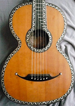 Early Musical Instruments part of the Bruderlin Collection, antique Romantic Guitar by Fabricatore 1834