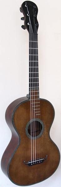 Early Musical Instruments part of the Bruderlin Collection, antique Romantic Guitar by Ren Lacte dated 1829