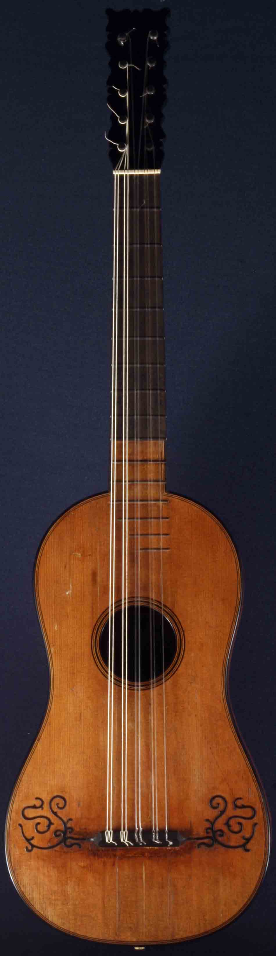 Early Musical Instruments part of the Bruderlin Collection, antique 5 course Baroque Guitar by Dietrich Stork around 1770