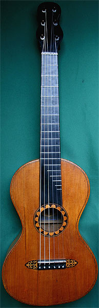 Early Musical Instruments part of the Bruderlin Collection, antique Romantic Guitar by Baum 1845