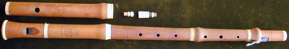 Early Musical Instruments, antique ivory mounted boxwood Flageolet and Flute Set by Bainbridge