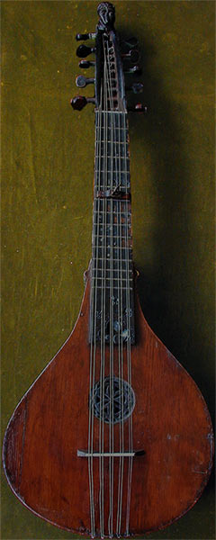 Early Musical Instruments, antique South German or Swiss Halszither, Neck Cittern, 1838