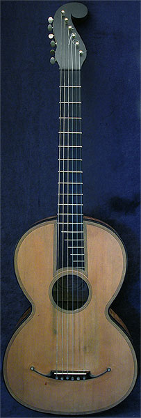Early Musical Instruments part of the Bruderlin Collection, antique Romantic Guitar by Gennaro Fabricatore dated 1835