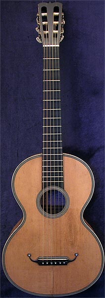 Early Musical Instruments part of the Bruderlin Collection, antique Romantic Guitar labelled C. Boulangier 1840s