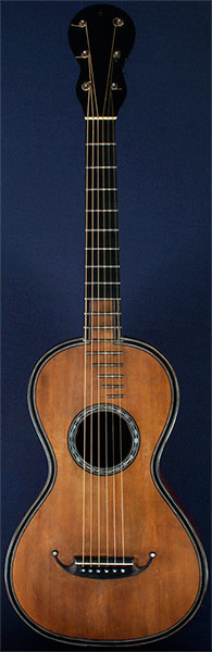 Early Musical Instruments part of the Bruderlin Collection, antique Romantic Guitar by Mareschal around 1820