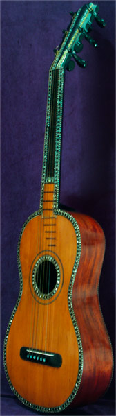 Early Musical Instruments part of the Bruderlin Collection, antique Romantic Guitar by Canga dated 1812
