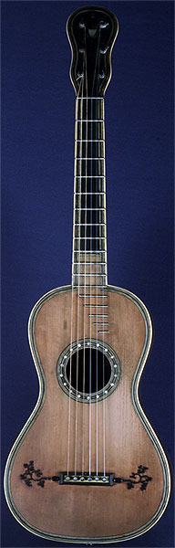 Early Musical Instruments part of the Bruderlin Collection, antique Romantic Guitar by Carlo Bergonzi early 1800s