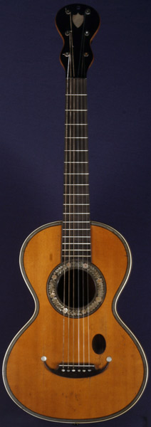 Early Musical Instruments part of the Bruderlin Collection, antique Romantic Guitar by Coffe around 1850