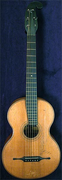 Early Musical Instruments part of the Bruderlin Collection, antique Romantic Stauffer school Guitar by A. Lutz & Comp. around 1850