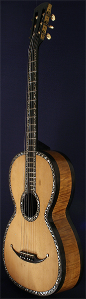 Early Musical Instruments part of the Bruderlin Collection, antique Romantic Guitar by Gennaro Fabricatore dated 1836