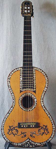 Early Musical Instruments part of the Bruderlin Collection, antique Romantic Guitar by Anonymous 1830s