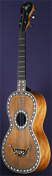 Early Musical Instruments part of the Bruderlin Collection, antique Romantic Guitar by Beau around 1820