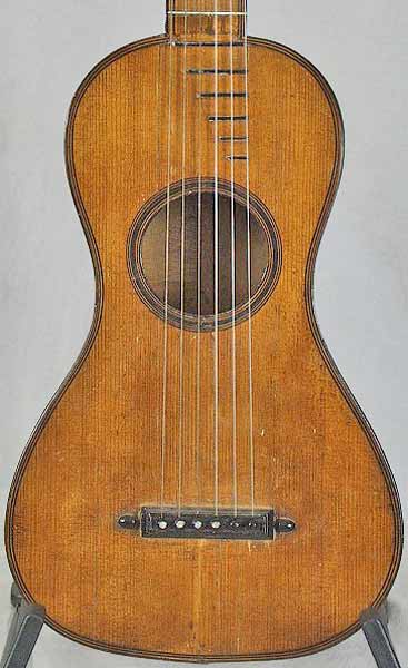 Early Musical Instruments part of the Bruderlin Collection, antique Romantic Guitar by Francois Bastien 1800s