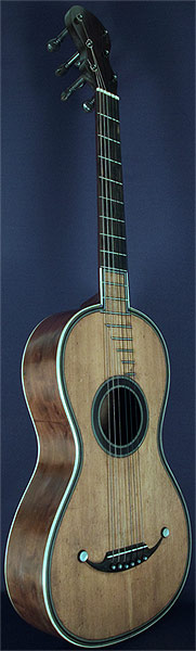 Early Musical Instruments part of the Bruderlin Collection, antique Romantic Guitar by Petit Jean 1820s