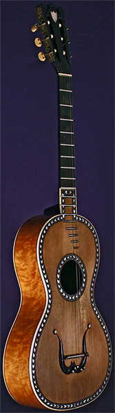 Early Musical Instruments part of the Bruderlin Collection, antique Romantic Guitar by Parizot dated 1830