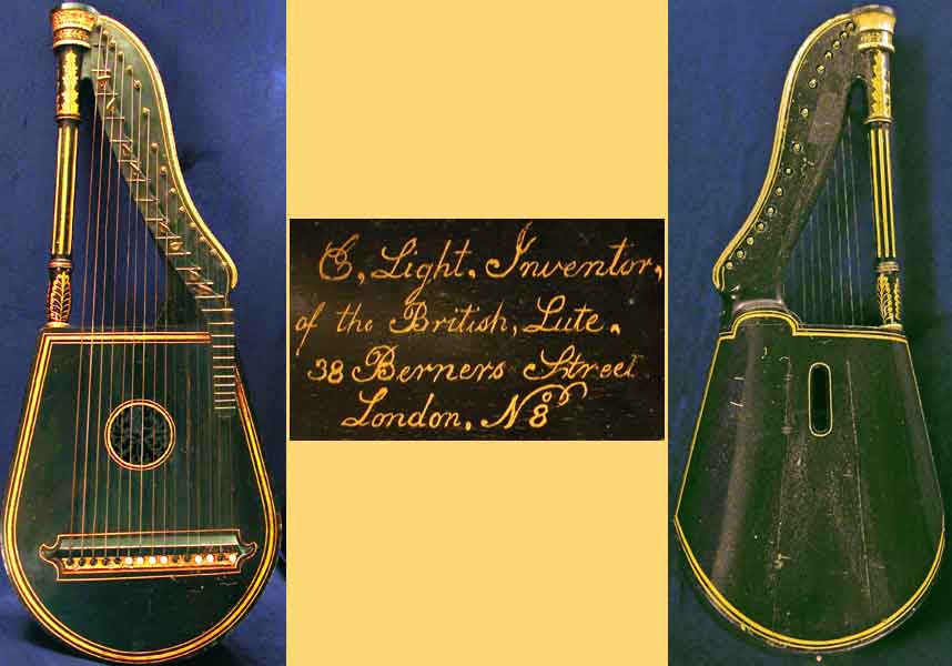 Early Musical Instruments part of the Bruderlin Collection, antique Lyra Guitar by Edgar Light around 1790