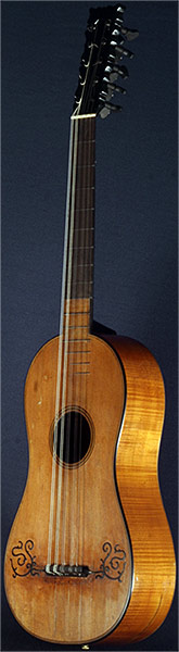 Early Musical Instruments part of the Bruderlin Collection, antique 5 course Baroque Guitar by Dietrich Stork around 1770