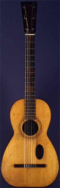 Early Musical Instruments part of the Bruderlin Collection, antique Romantic Guitar by Antonio Lorca dated 1836