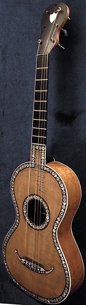 Early Musical Instruments part of the Bruderlin Collection, antique Romantic Guitar by Petit Jean around 1820