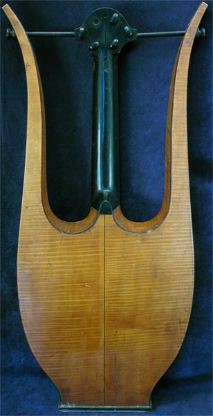 Early Musical Instruments part of the Bruderlin Collection, antique Lyra Guitar by Damunos around 1835