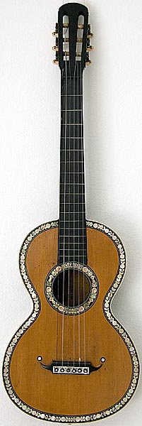 Early Musical Instruments part of the Bruderlin Collection, antique romantic Guitar 1850s
